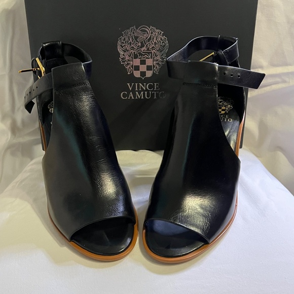 New in Box! Vince Camuto Black Open toe Heeled Bootie - Picture 1 of 6